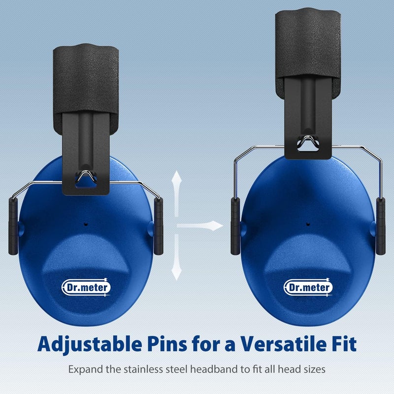 Dr.Meter Ear Muffs for Noise Reduction: SNR27.4 Noise Cancelling Headphones for Kids with Adjustable Headband, Hearing Protection Earmuffs for Monster Truck, Fireworks and Kids Autism, Dark Blue - Image 2